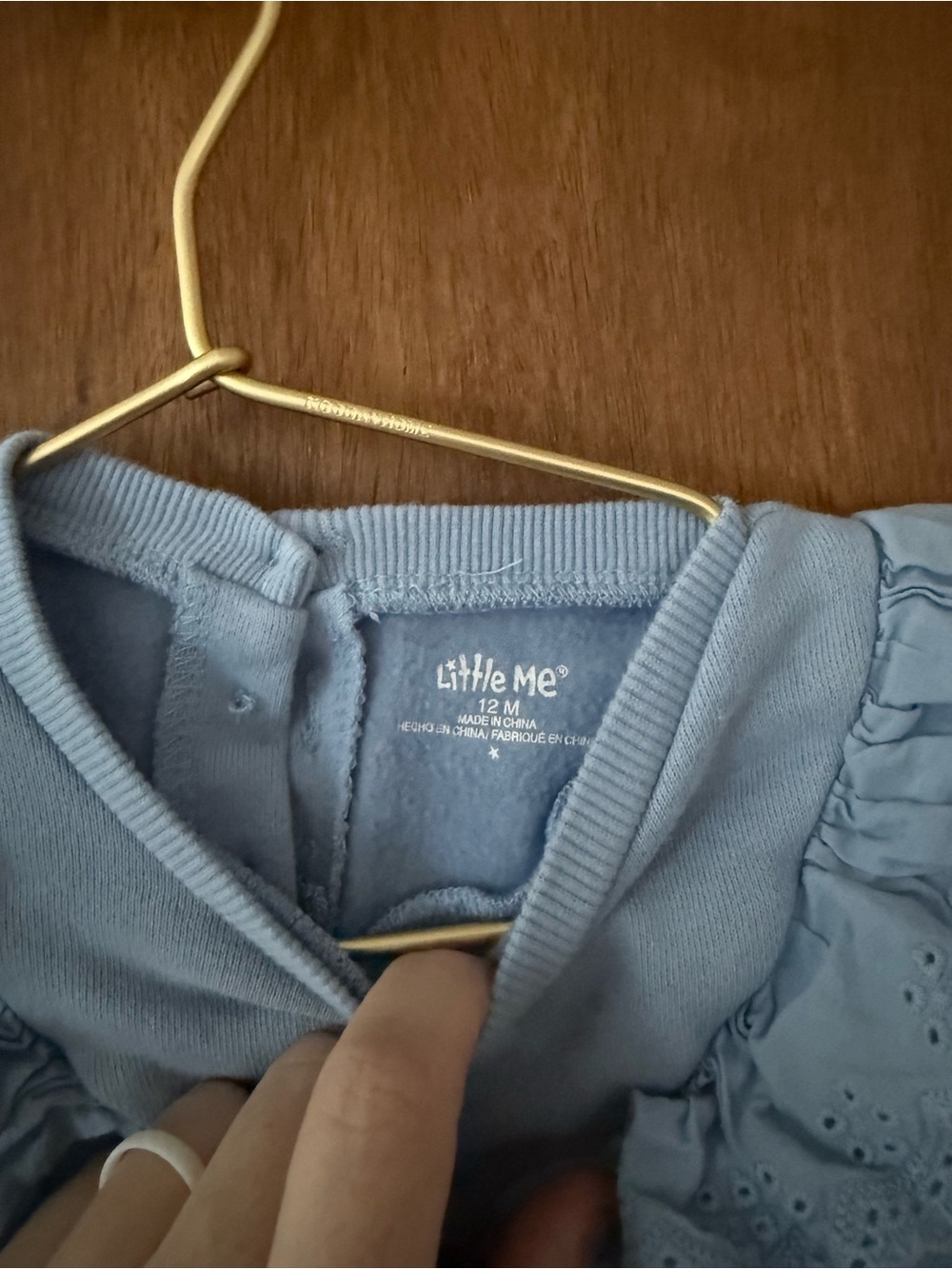 Little Me Light Blue Ruffle Top & Pants Matching Set - Picture 3 of 3